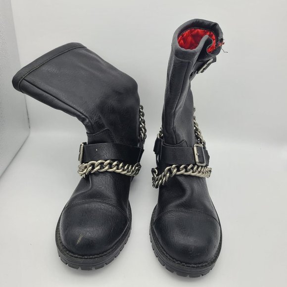 Kendall & Kylie Buckle and Chain Moto Boots - Picture 3 of 10